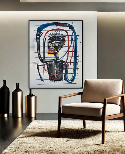 Modern Original Textured Abstract Oil Painting  Canvas 100x80cm Graffiti Art Darkness