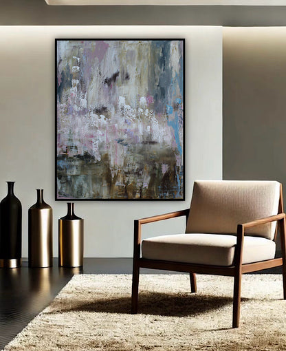 Oka Style Original Abstract Oil Painting On 100x80cm Canvas Echoes of a Distant Bloom