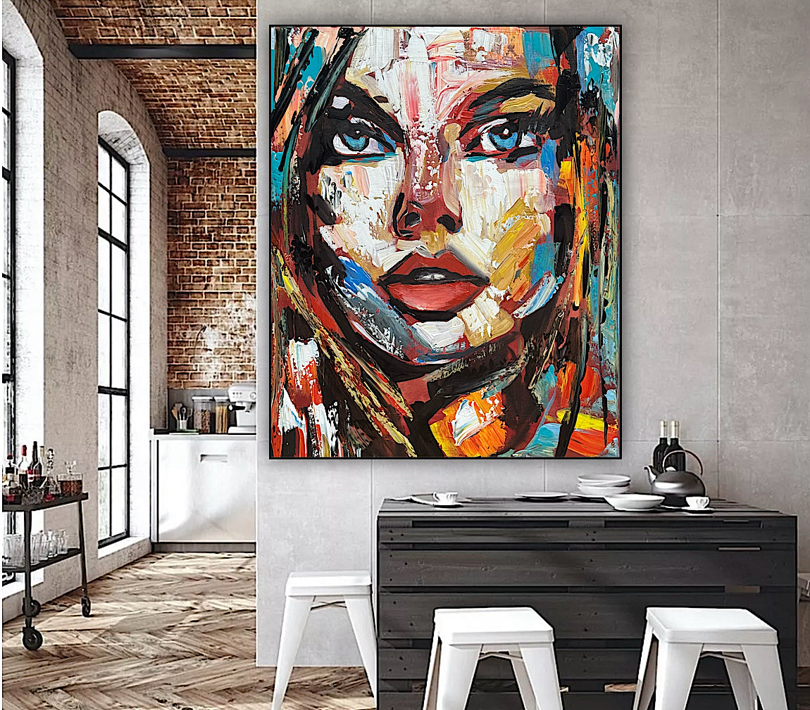 Abstract Original modern Oil Painting on 50 x 40cm canvas Arrora  woman portrait
