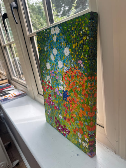 Contemporary Abstract Original Oil Painting On 50x35cm on Canvas Summer Garden