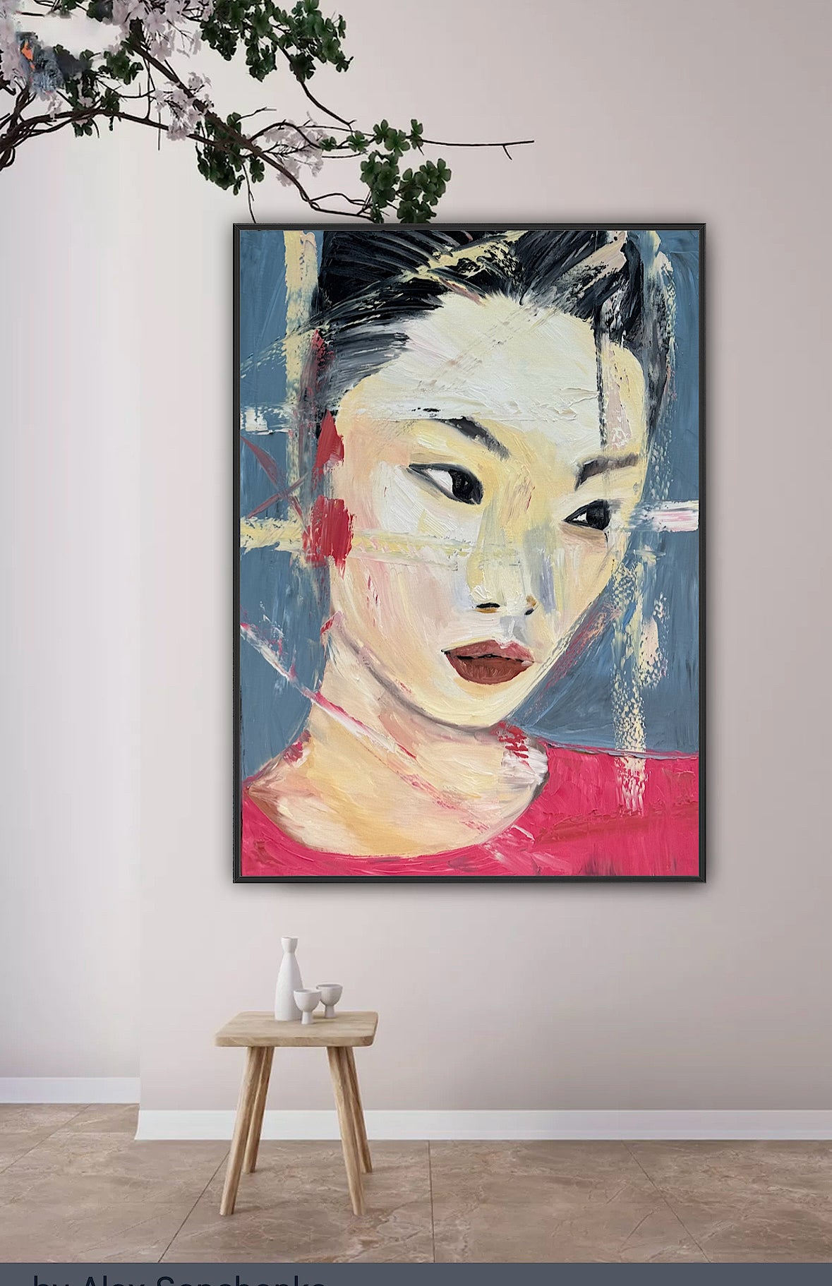 Woman’s portrait Original Abstract Oil Painting On Canvas 85 x 60cm Innocent Soul
