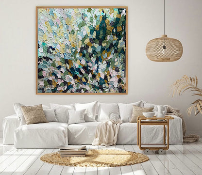 Modern Original textured Abstract Oil Painting On deep edge Canvas 120 x 120cm ‘Autumn Garden’