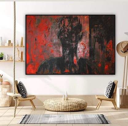 Original Abstract Oil Painting On Canvas 150cm x 100cm Man in The Shadows oka