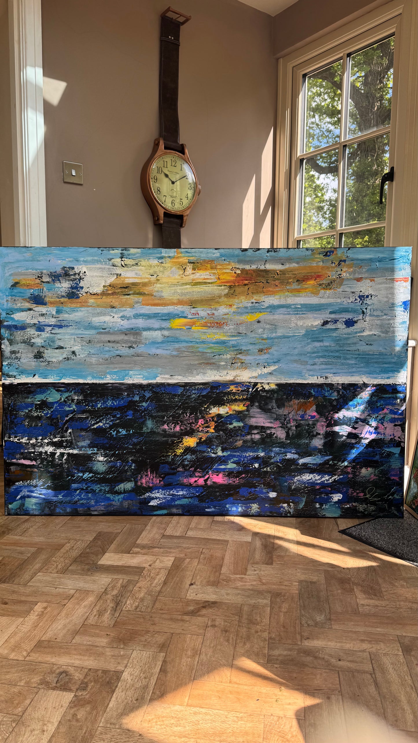 Original Abstract Oil Painting On Canvas 150cm x 100cm Depth of Silence Oka seascape