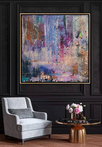 Contemporary Style Abstract Original Oil Painting on 90x90cm Canvas Palimpsest