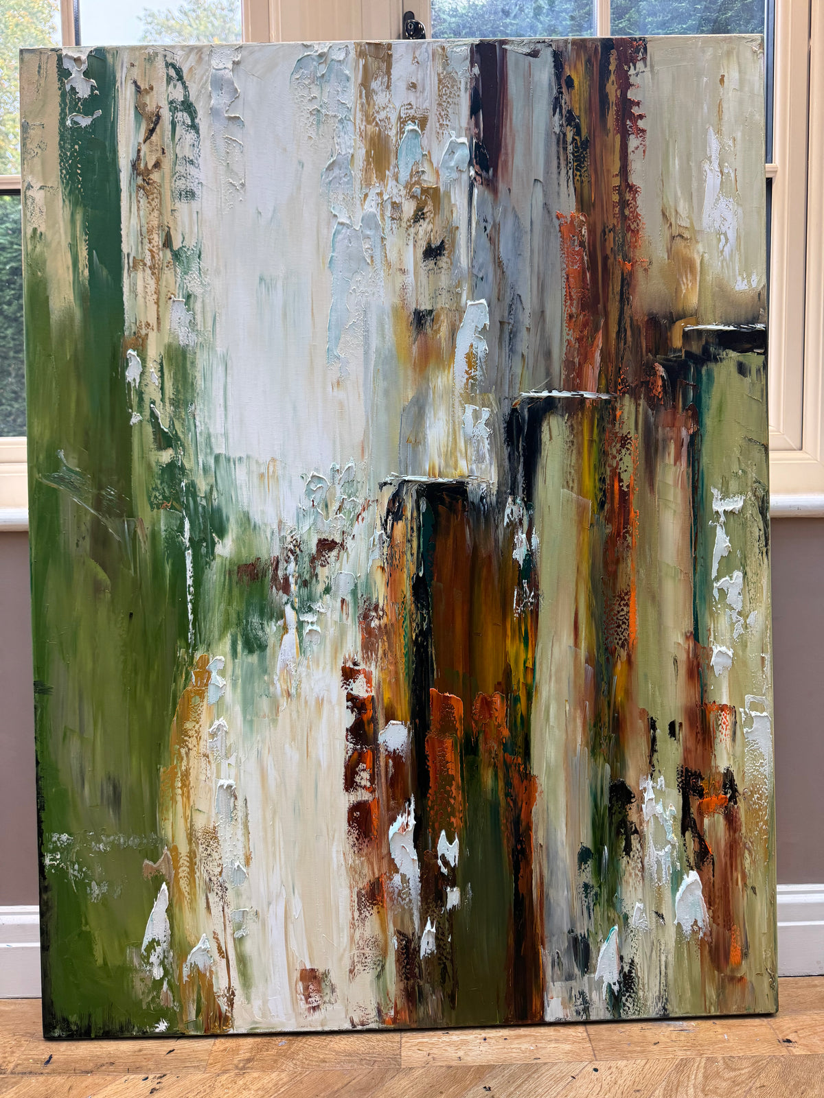 Contemporary textured Abstract Original Oil Painting On 121x92cm canvas Patina