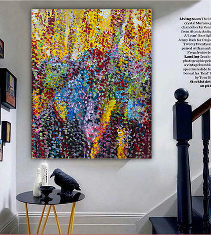 Large Abstract Original Oil Painting On 100x80cm canvas Oka style Sunshine