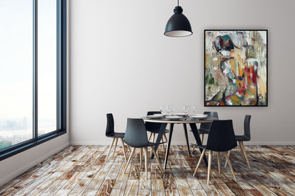 Contemporary Abstract Original Oil Painting On 90 x 76cm canvas Embered Nude