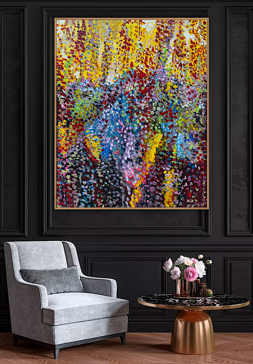 Large Abstract Original Oil Painting On 100x80cm canvas Oka style Sunshine