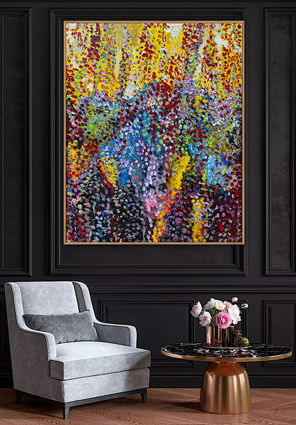 Large Abstract Original Oil Painting On 100x80cm canvas Oka style Sunshine