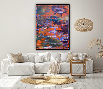 Large Abstract Original Oil Painting On 100x80cm canvas Oka Reflections