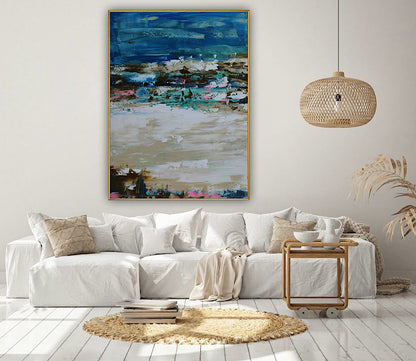 Amalfi coast Sea Sky Original abstract contemporary Oil Painting On Canvas size 100x80cm