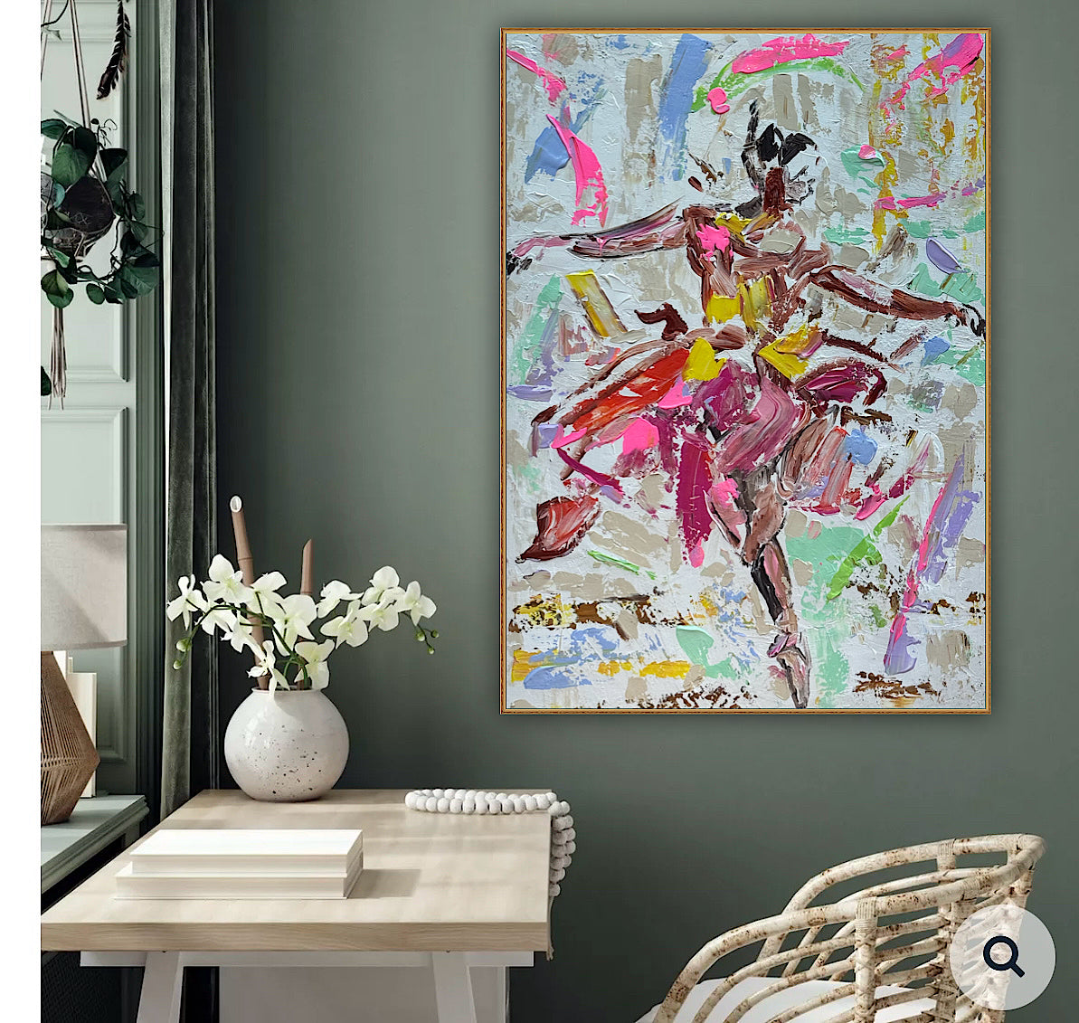 Ballet dancer Original modern Abstract Oil Painting On Canvas 85 x 60cm Oka