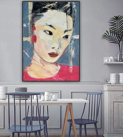 Woman’s portrait Original Abstract Oil Painting On Canvas 85 x 60cm Innocent Soul