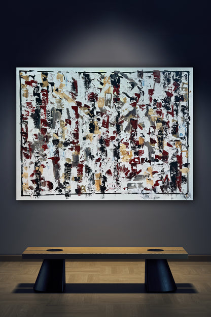 Large Abstract Original Oil Painting On 120x91cm canvas textured Veiled Wilderness