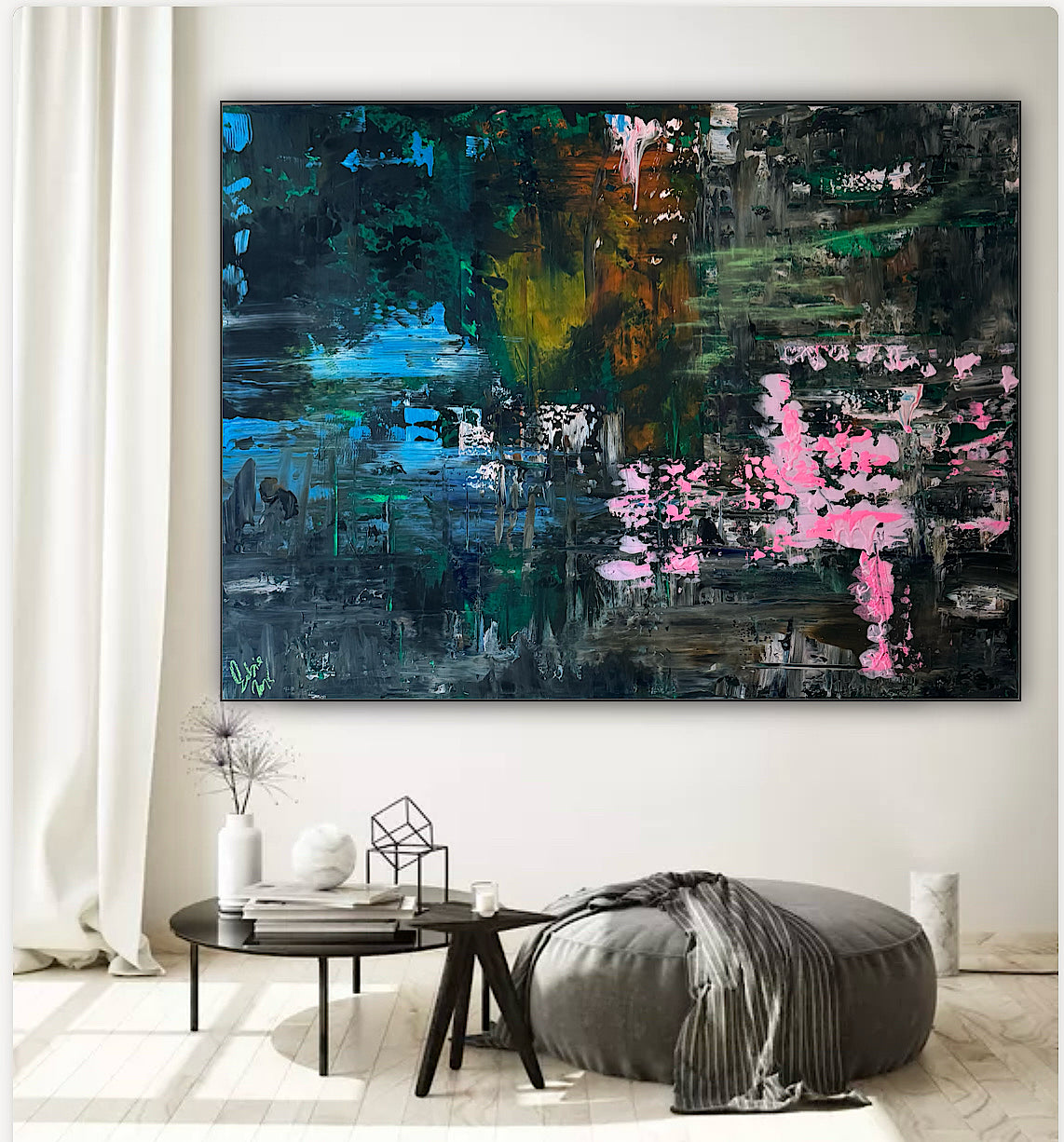 Oka Original Abstract Oil Painting On Canvas 122 X 92 Cm After Light textured
