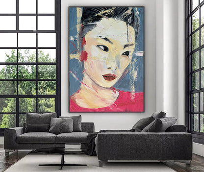 Woman’s portrait Original Abstract Oil Painting On Canvas 85 x 60cm Innocent Soul