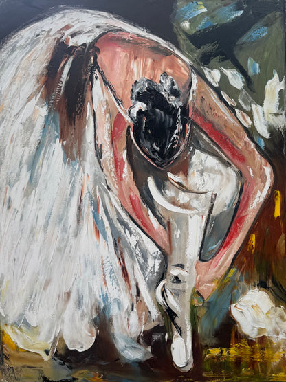 Ballet dancer Original modern Abstract Oil Painting On Canvas 100 x 77cm Oka
