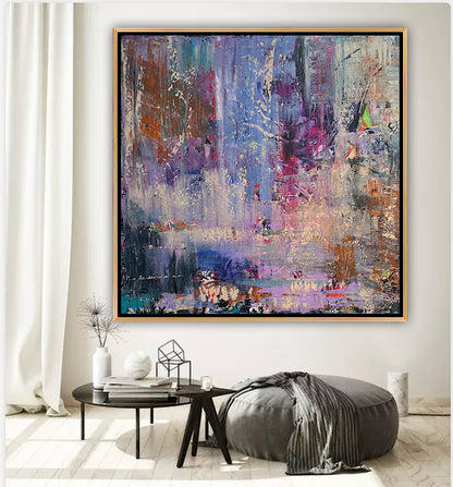 Contemporary Style Abstract Original Oil Painting on 90x90cm Canvas Palimpsest