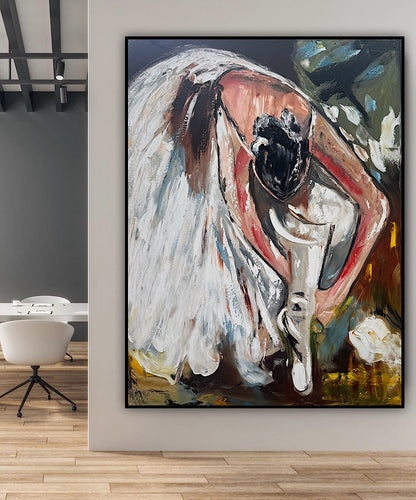 Ballet dancer Original modern Abstract Oil Painting On Canvas 100 x 77cm Oka