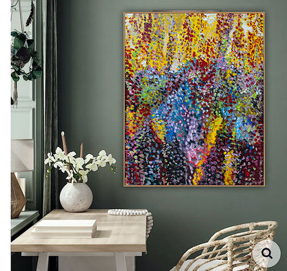 Large Abstract Original Oil Painting On 100x80cm canvas Oka style Sunshine