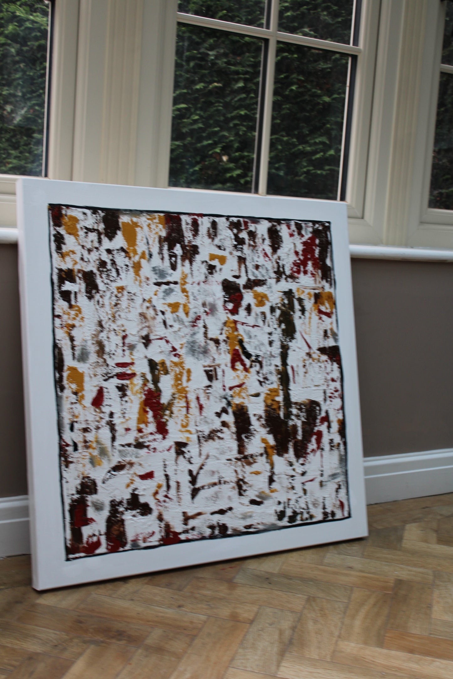 Oka style textured Original modern Abstract Oil Painting On Canvas 80 x 80cm ‘Unfinished Story’