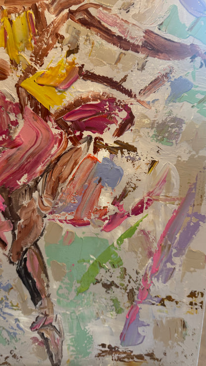 Ballet dancer Original modern Abstract Oil Painting On Canvas 85 x 60cm Oka