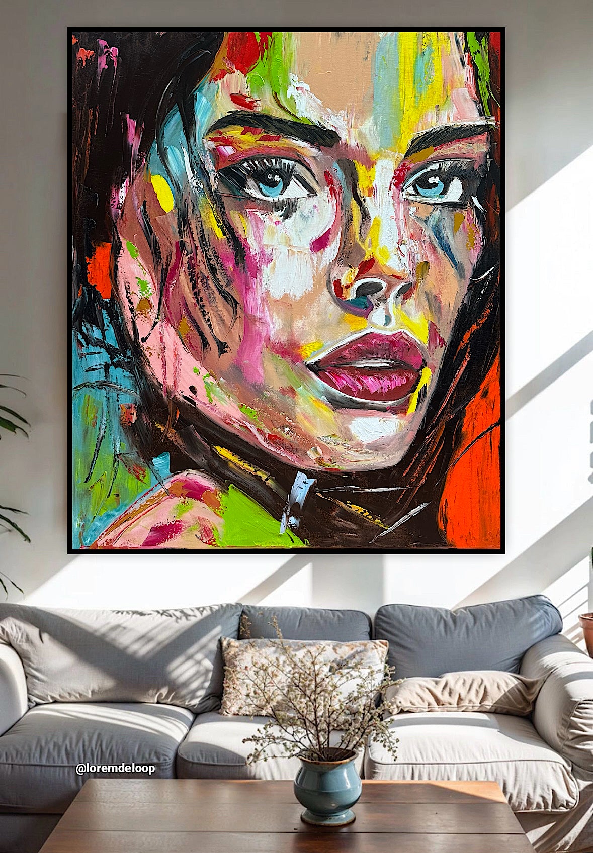 ‘Femme Eclat’ portrait Original abstract contemporary Oil Painting On Canvas size 90x76cm