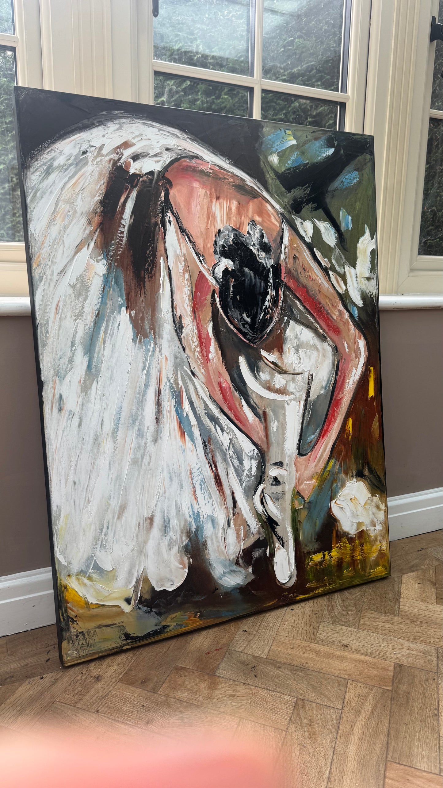 Ballet dancer Original modern Abstract Oil Painting On Canvas 100 x 77cm Oka