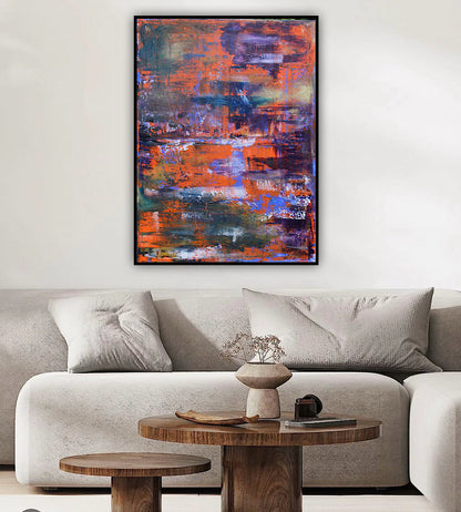 Large Abstract Original Oil Painting On 100x80cm canvas Oka Reflections