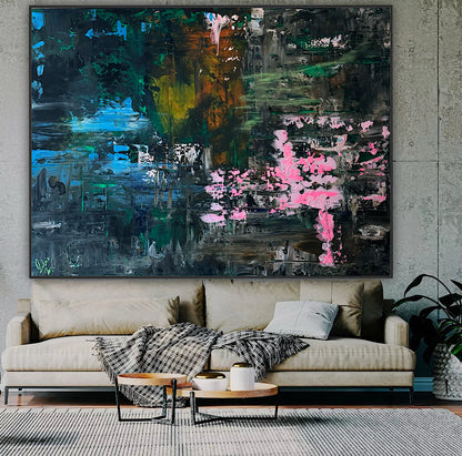 Oka Original Abstract Oil Painting On Canvas 122 X 92 Cm After Light textured