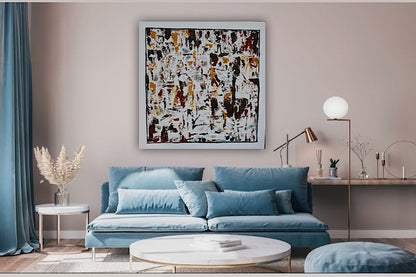 Oka style textured Original modern Abstract Oil Painting On Canvas 80 x 80cm ‘Unfinished Story’