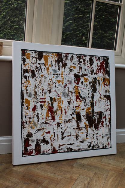 Oka style textured Original modern Abstract Oil Painting On Canvas 80 x 80cm ‘Unfinished Story’