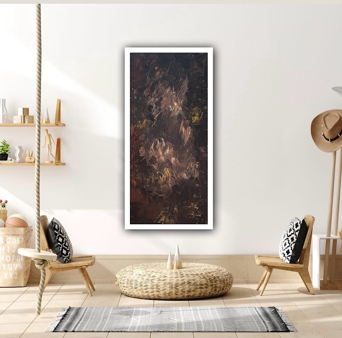 Richter Original Abstract Oil Painting On Canvas 60x120cm Unfinished Chapter