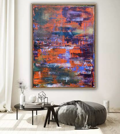 Large Abstract Original Oil Painting On 100x80cm canvas Oka Reflections