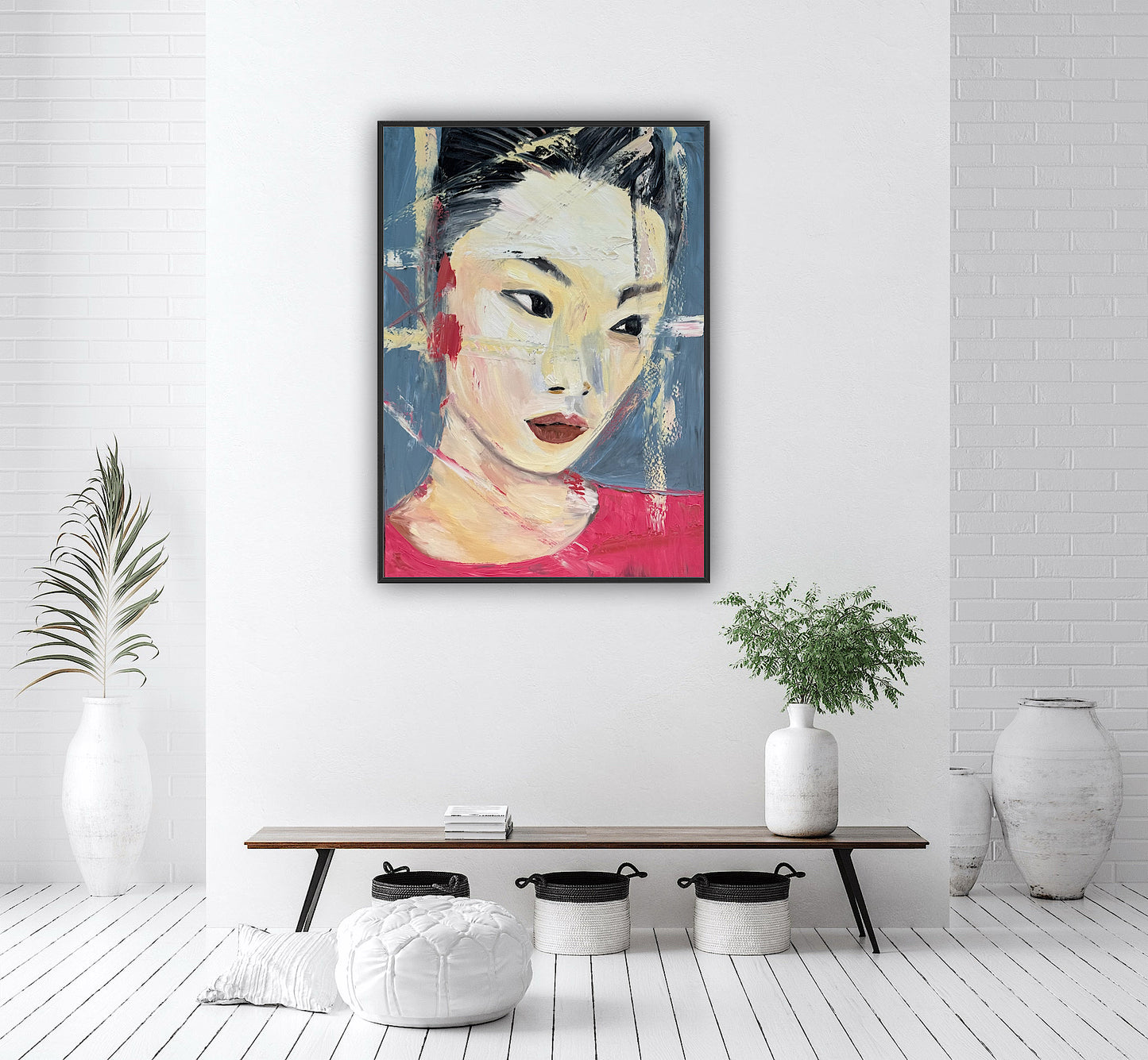 Woman’s portrait Original Abstract Oil Painting On Canvas 85 x 60cm Innocent Soul