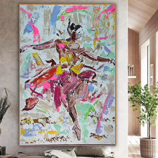 Ballet dancer Original modern Abstract Oil Painting On Canvas 85 x 60cm Oka
