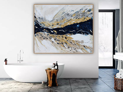 Oka Original Abstract Oil Painting On Canvas 120x100x4cm ‘Horizon ‘Seascape