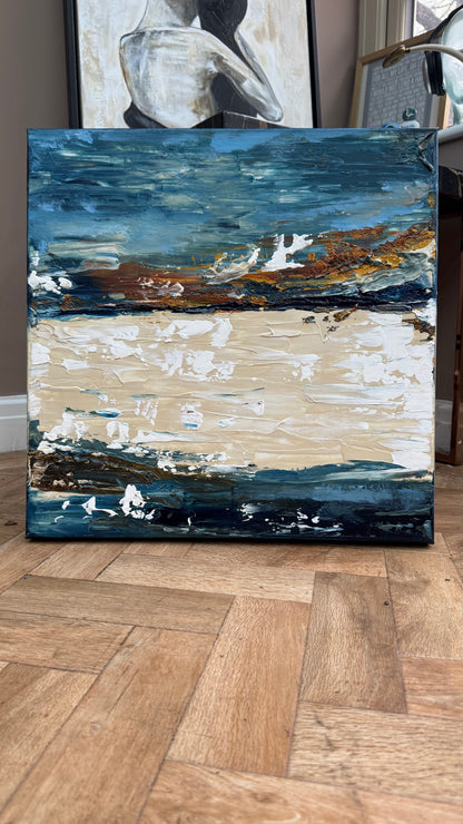 Original Abstract contemporary Oil Painting On Canvas 50x50cm Amalfi Coast Oka