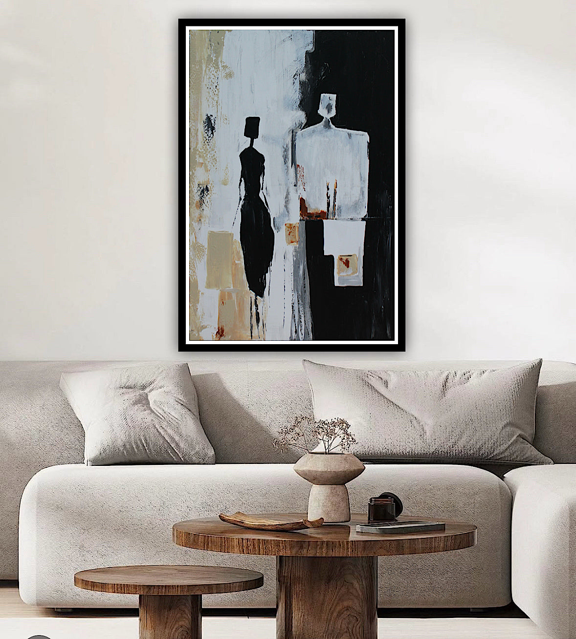 Framed Original Abstract contemporary Oil Painting On Canvas 90x60cm  love to talk oka