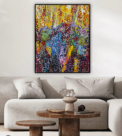 Large Abstract Original Oil Painting On 100x80cm canvas Oka style Sunshine