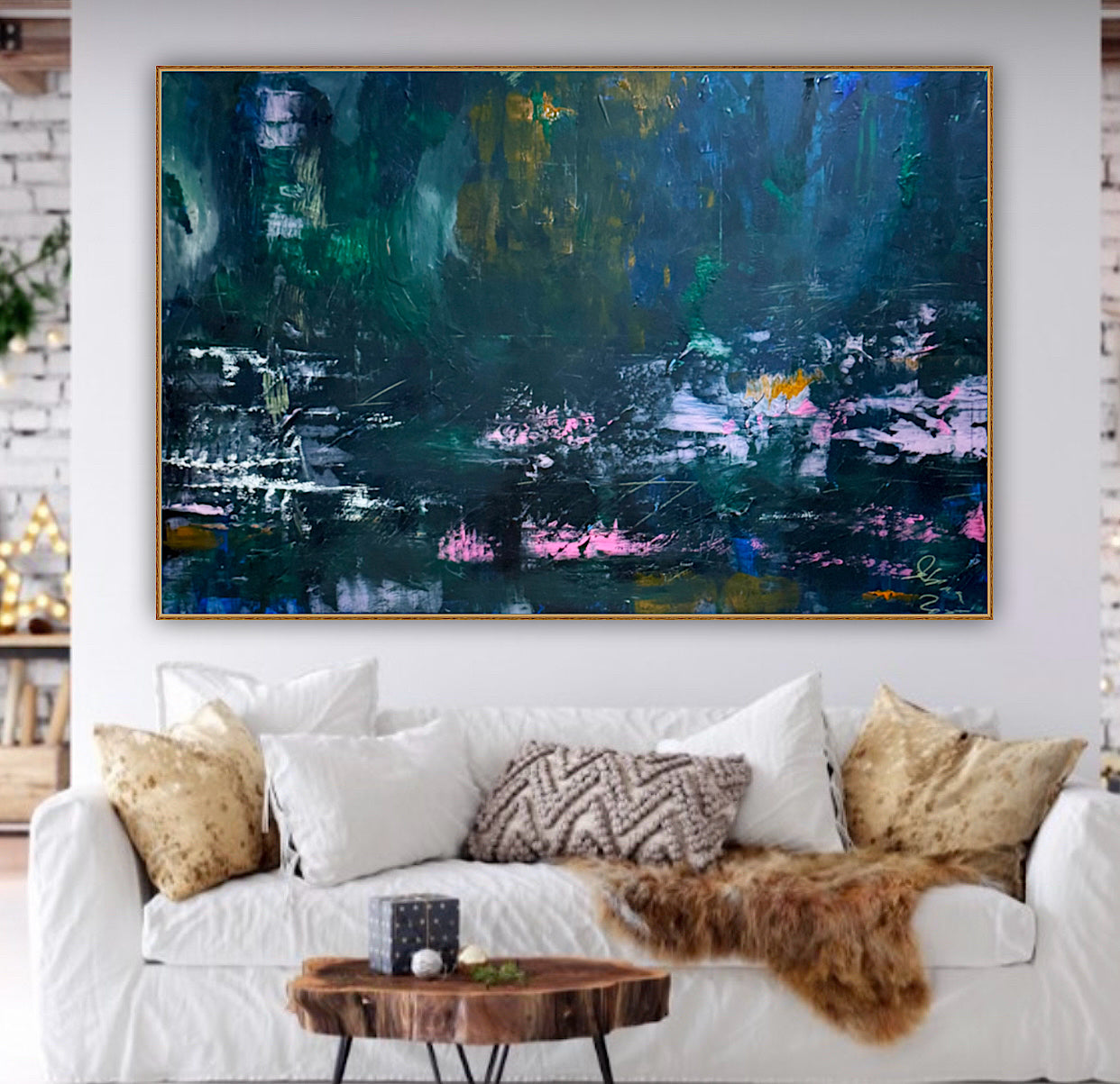 Original Abstract Oil Painting On Canvas 150cm x 100cm Depth of Silence Oka floral