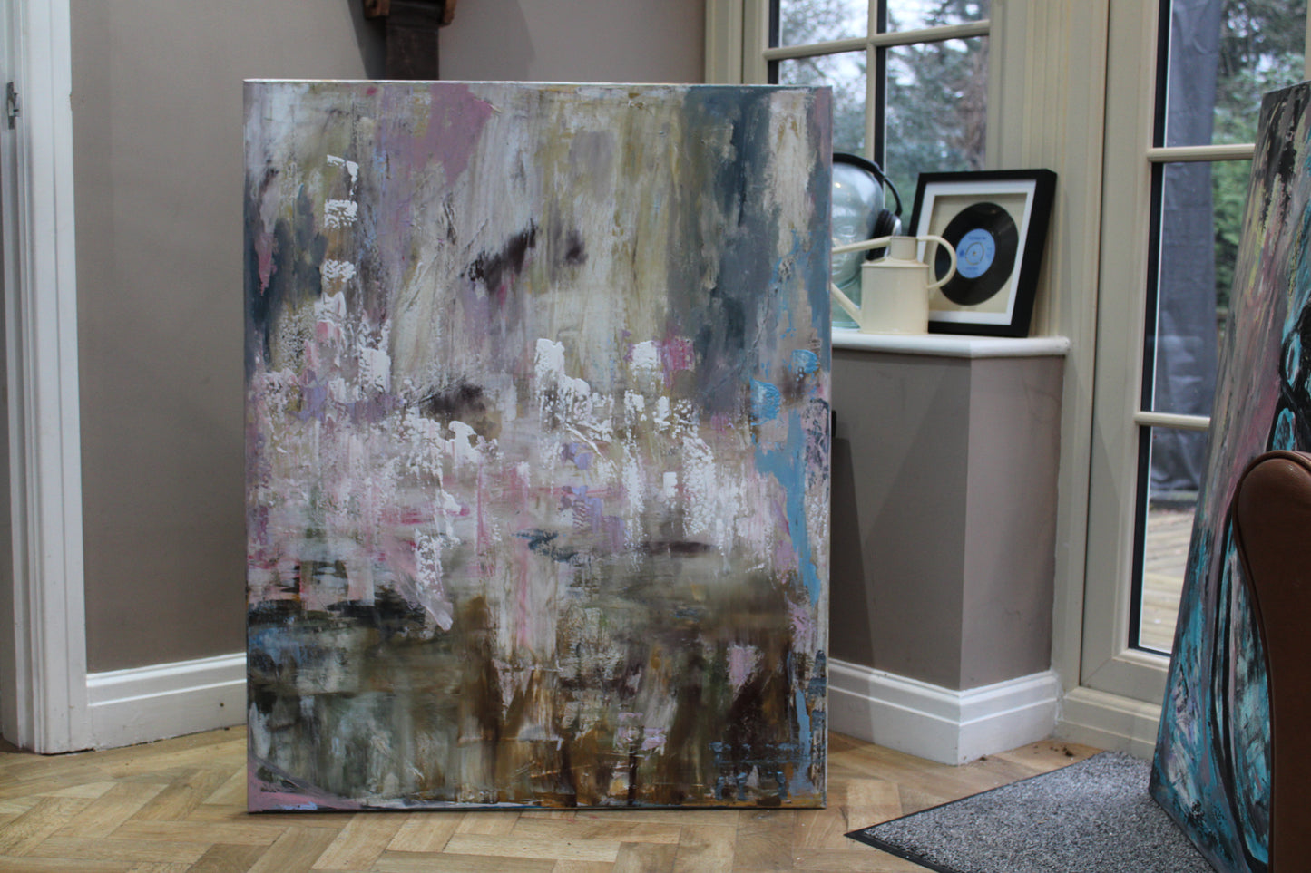Oka Style Original Abstract Oil Painting On 100x80cm Canvas Echoes of a Distant Bloom