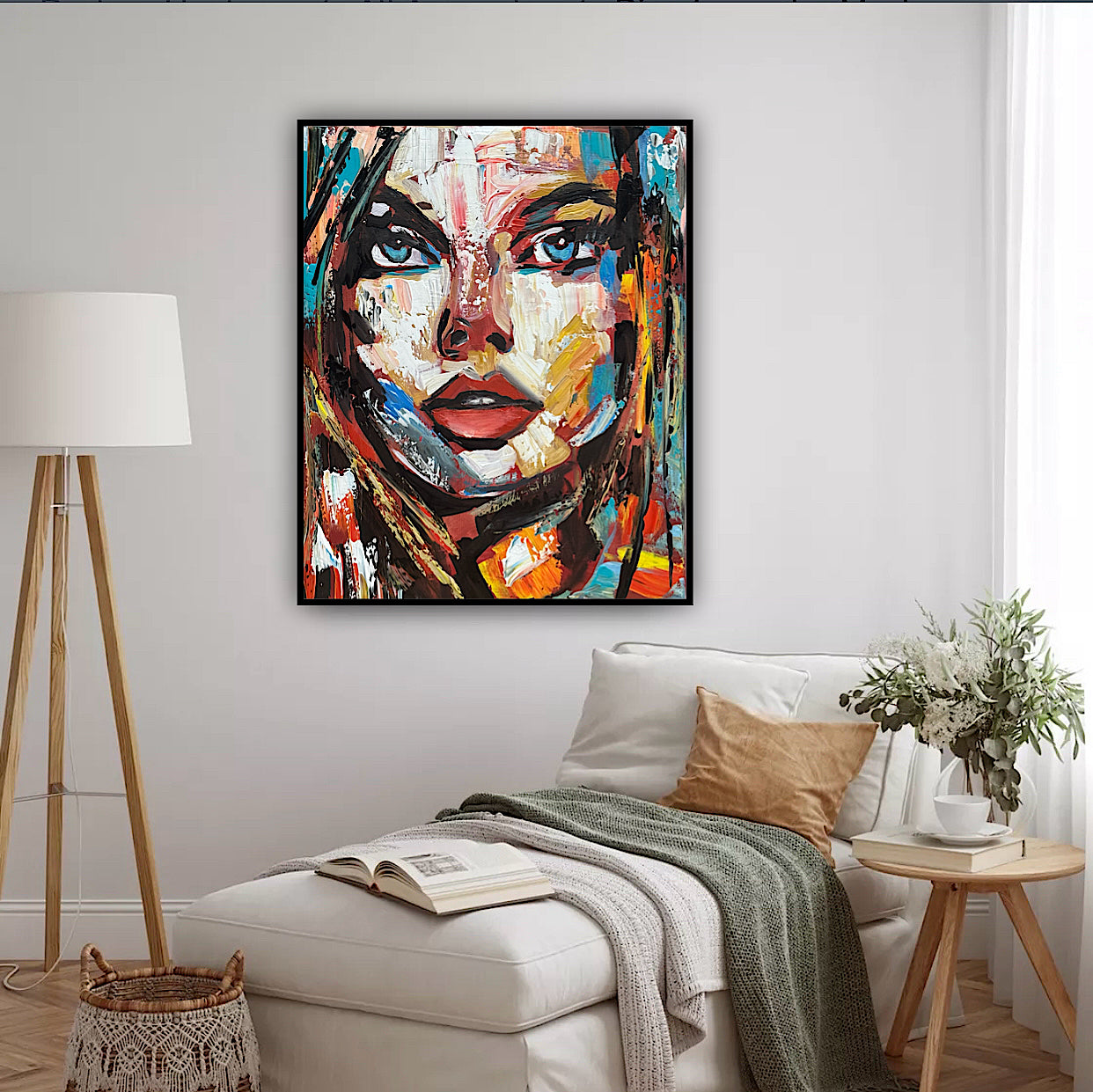 Abstract Original modern Oil Painting on 50 x 40cm canvas Arrora  woman portrait