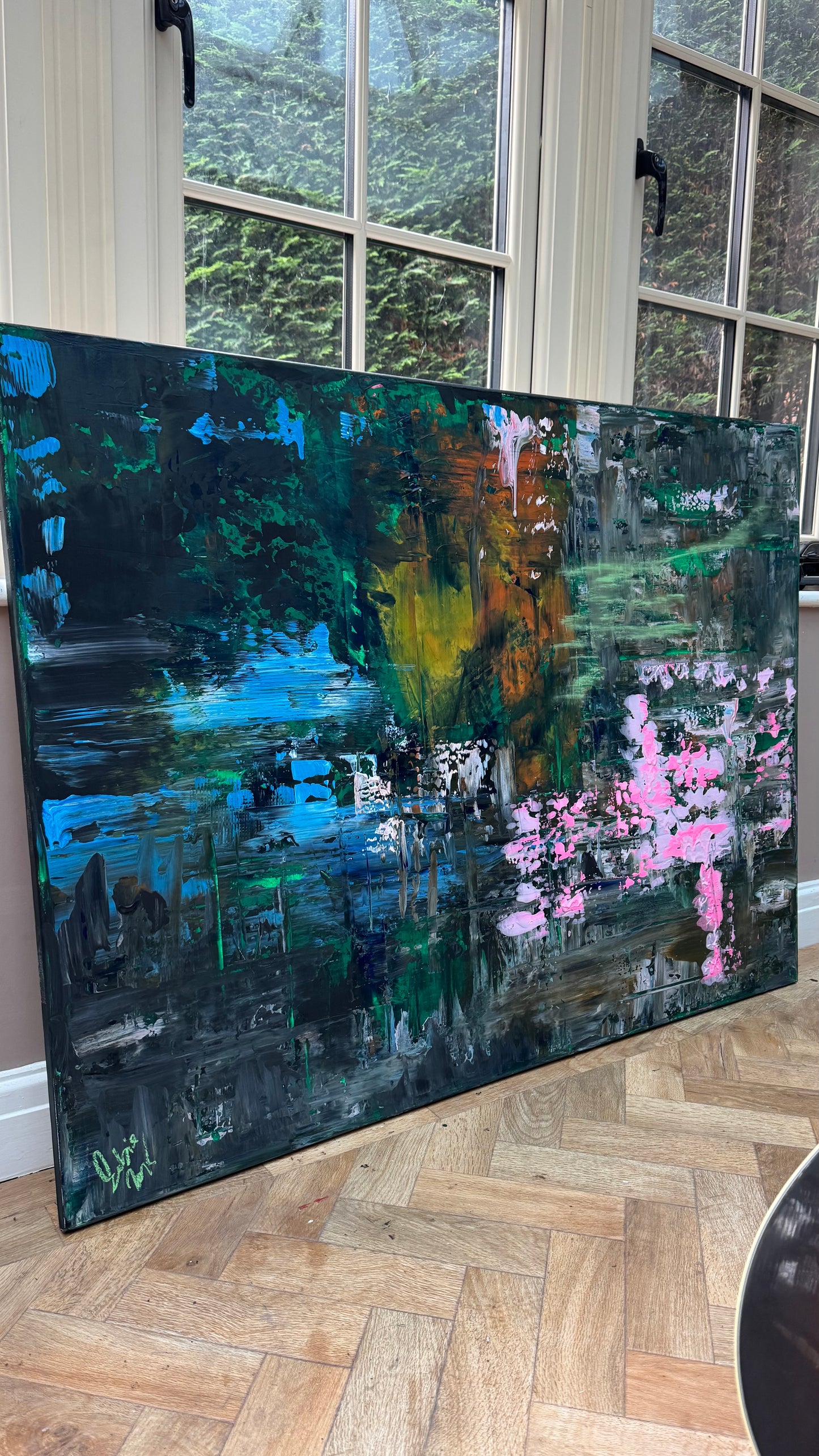Oka Original Abstract Oil Painting On Canvas 122 X 92 Cm After Light textured