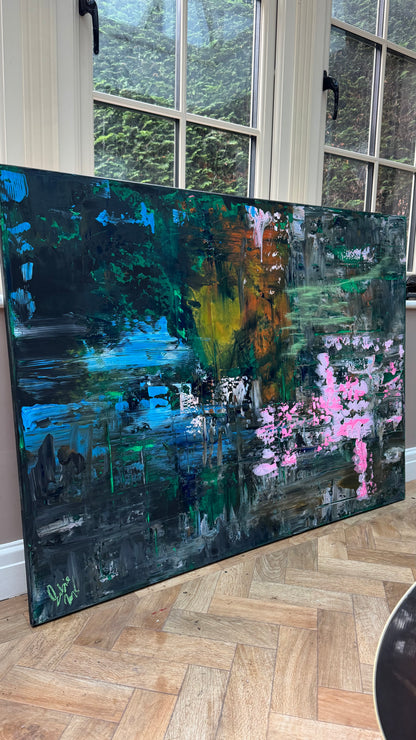 Oka Original Abstract Oil Painting On Canvas 122 X 92 Cm After Light textured