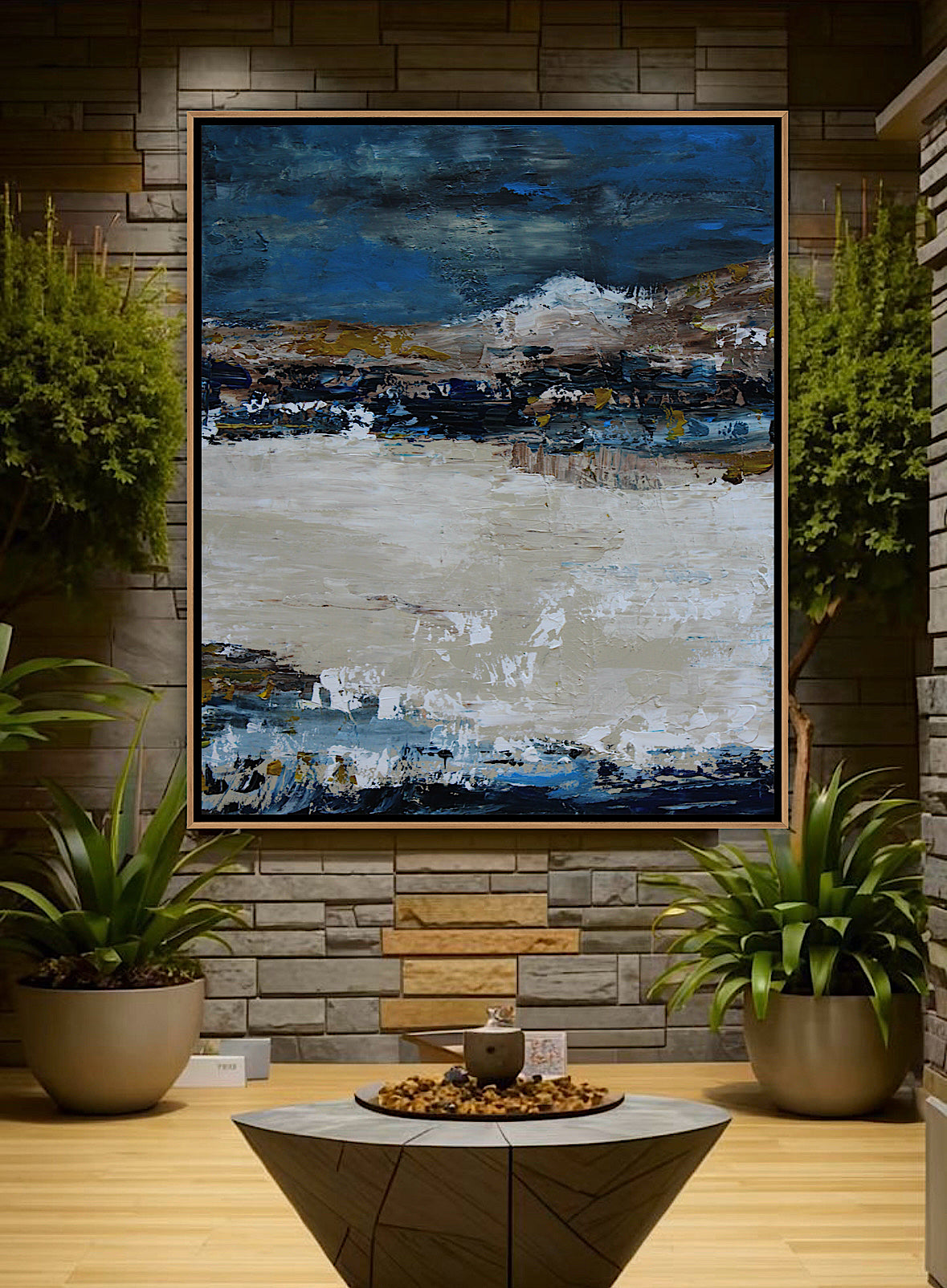 Original Abstract contemporary Oil Painting On Canvas 90x76cm Amalfi Coast Oka