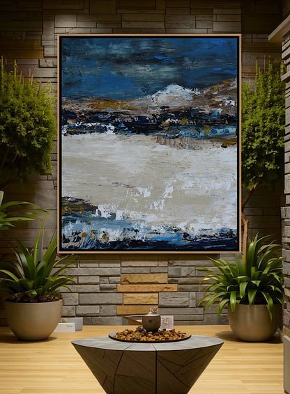 Original Abstract contemporary Oil Painting On Canvas 90x76cm Amalfi Coast Oka