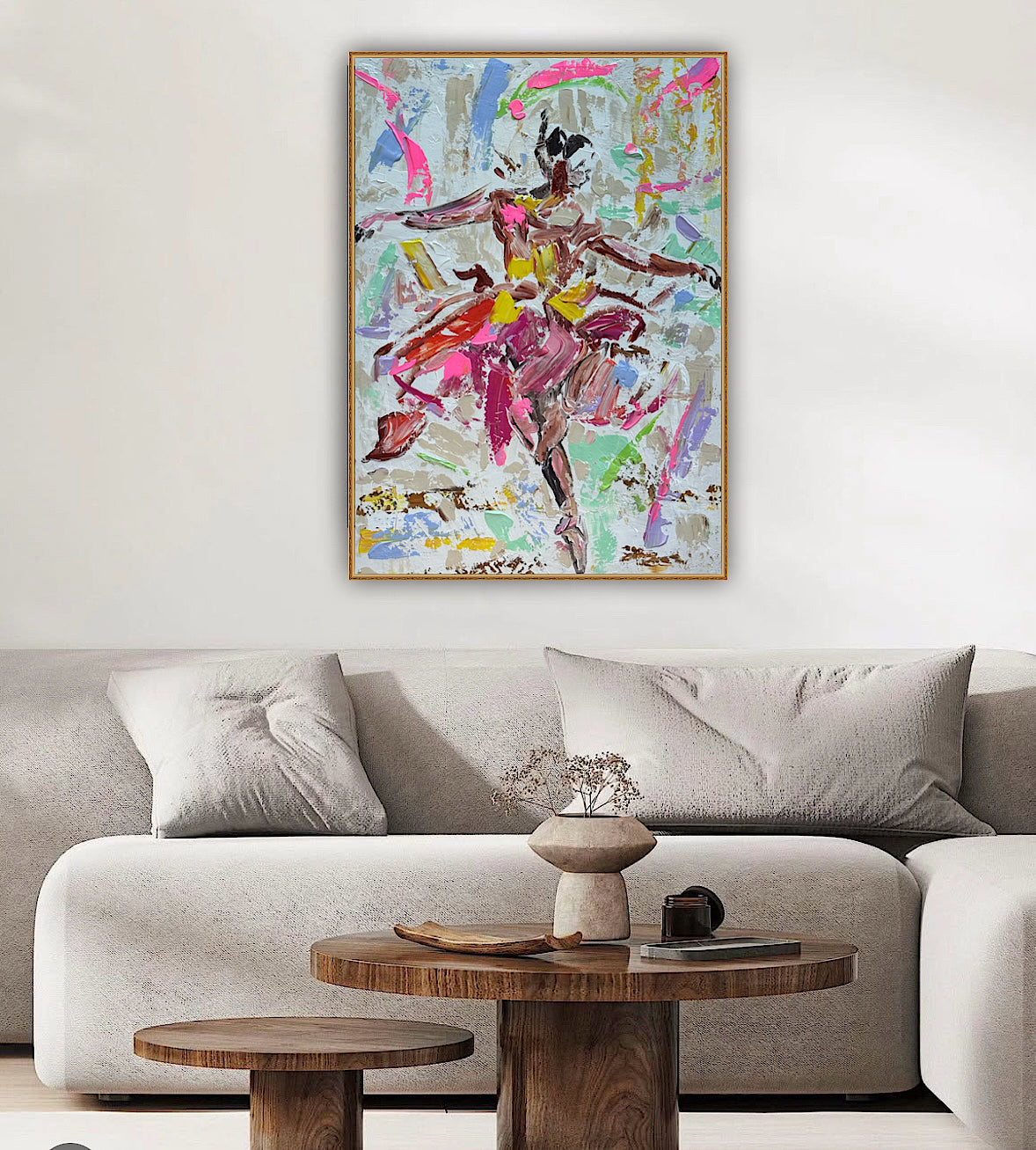 Ballet dancer Original modern Abstract Oil Painting On Canvas 85 x 60cm Oka