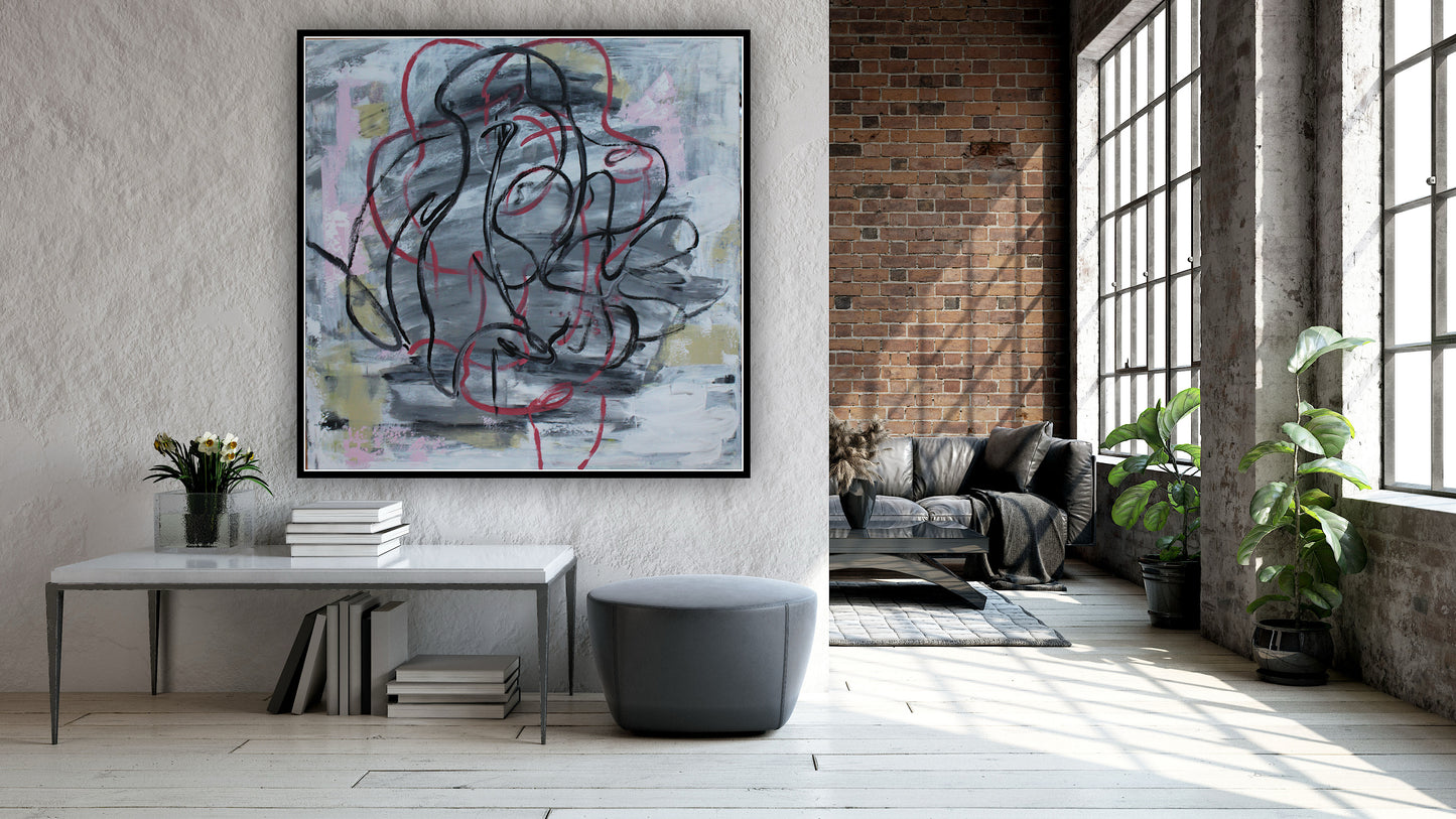 Modern Style Abstract Original Oil Painting On 2cm Canvas 100X100cm Untitled